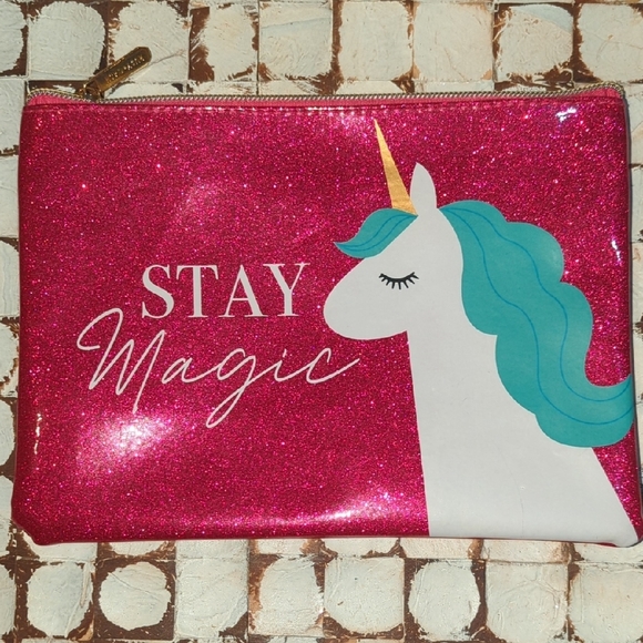Ruby Rox Handbags - Stay Magic Pink Glitter Unicorn Pouch